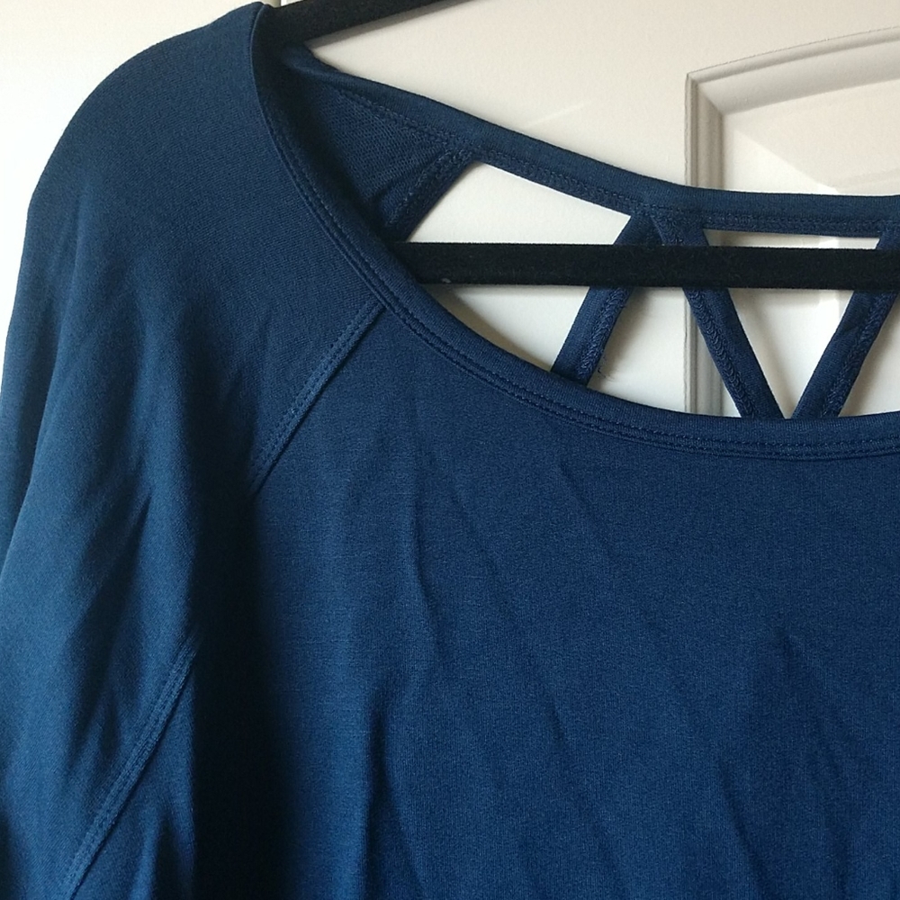 BLACK, not blue, Avia long sleeve yoga top xxl/ 2xg (20) BLACK - Picture 3 of 8